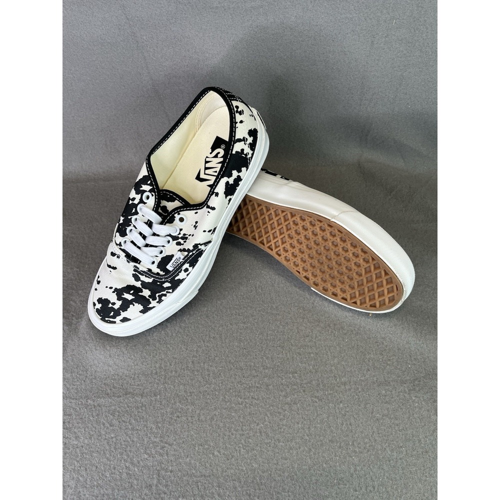 Vans Authentic Cow Print Black White Low Top Sneakers Mens 7.5 Women's 9 721356 - Picture 5 of 13
